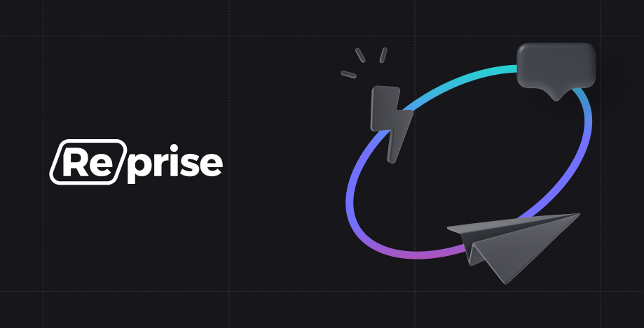 Reprise company branding with circular design elements